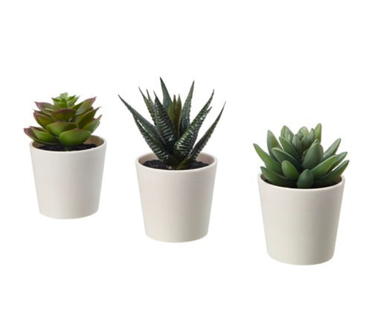 Artificial potted plant with pot (3 pack)