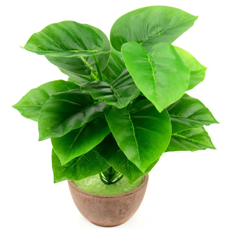 1 Bouquet/18 Leaves Artificial Silk Palm Monstera Leaves Plant