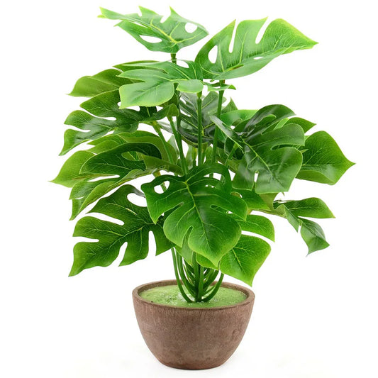 1 Bouquet/18 Leaves Artificial Silk Palm Monstera Leaves Plant