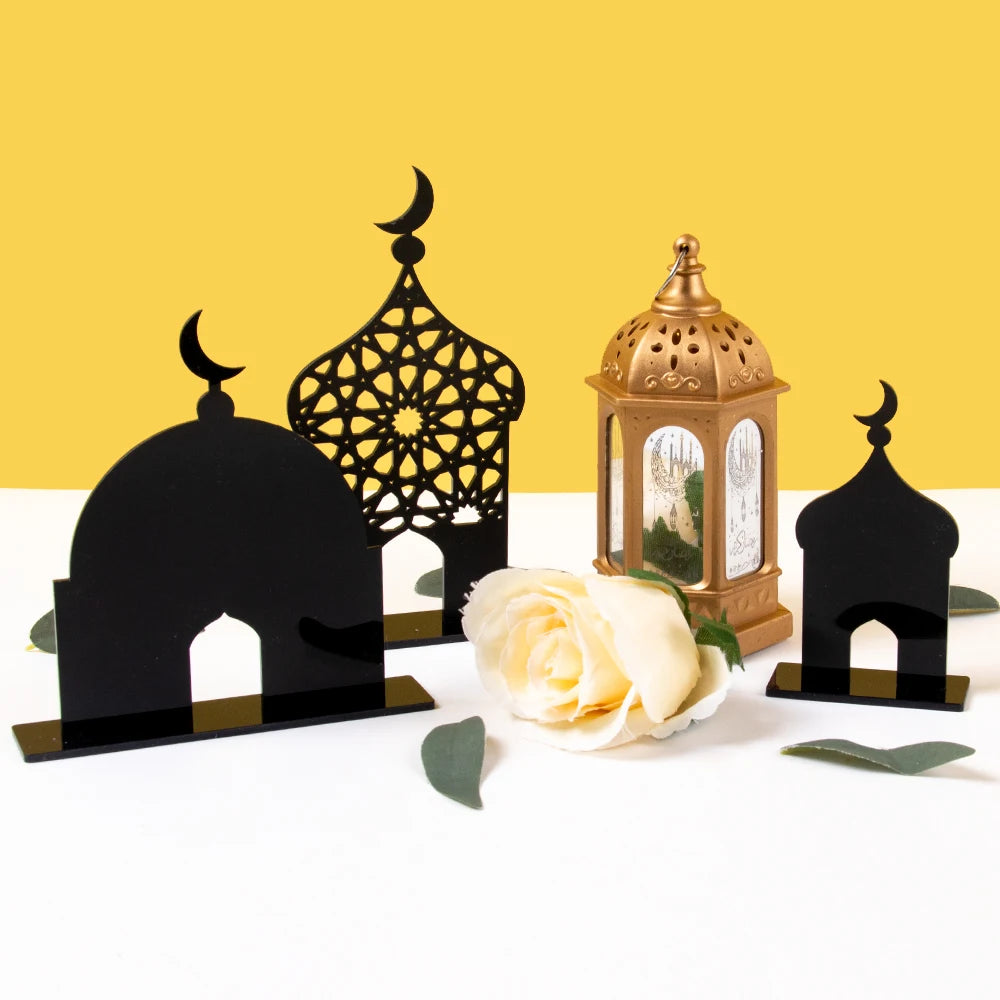 ديكورات طاولات أكريليك رمضان كريم تصميم مسجد.