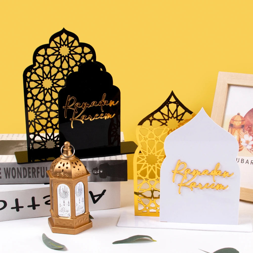 Acrylic Ramadan Kareem Tabletop Decor Mosque Design.