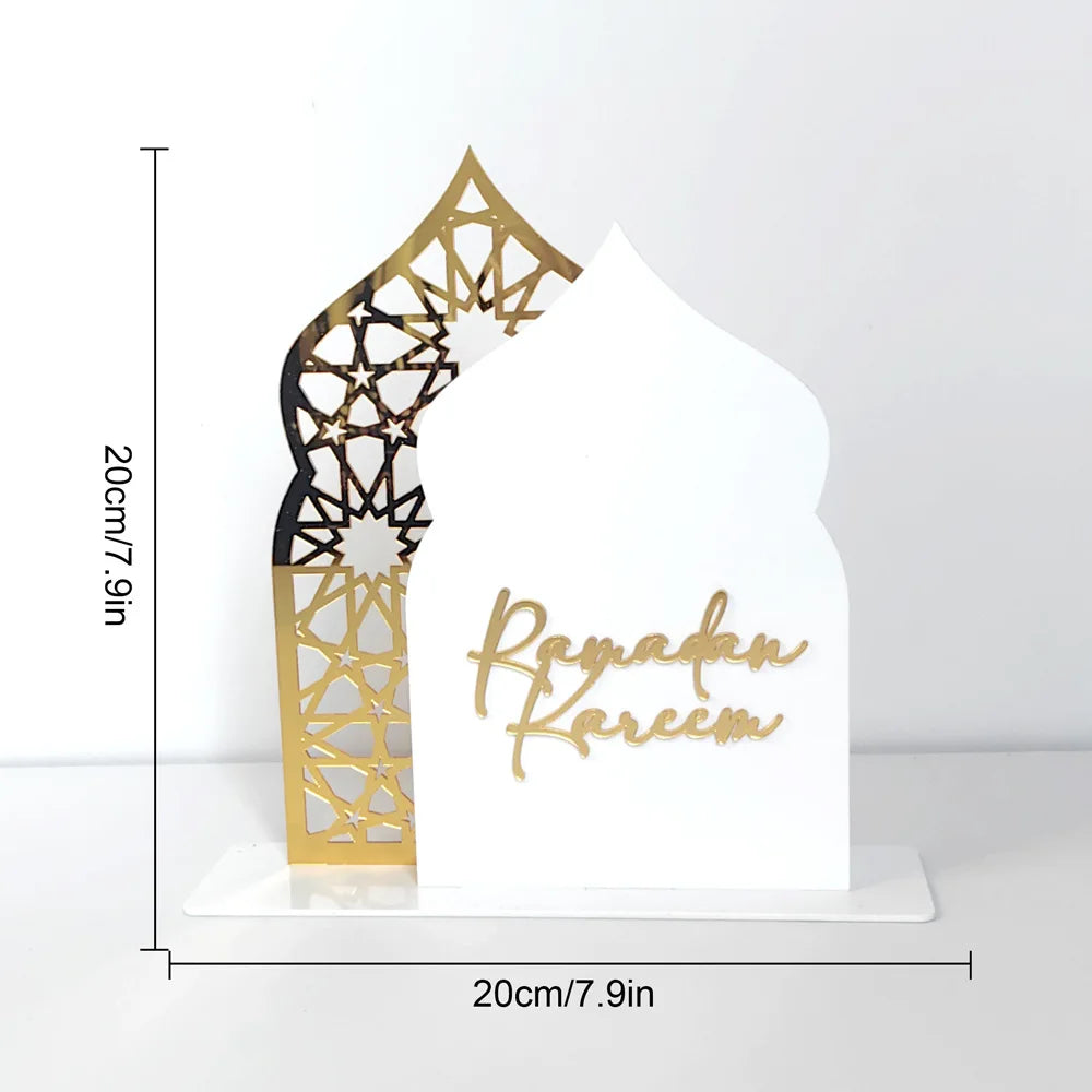 Acrylic Ramadan Kareem Tabletop Decor Mosque Design.